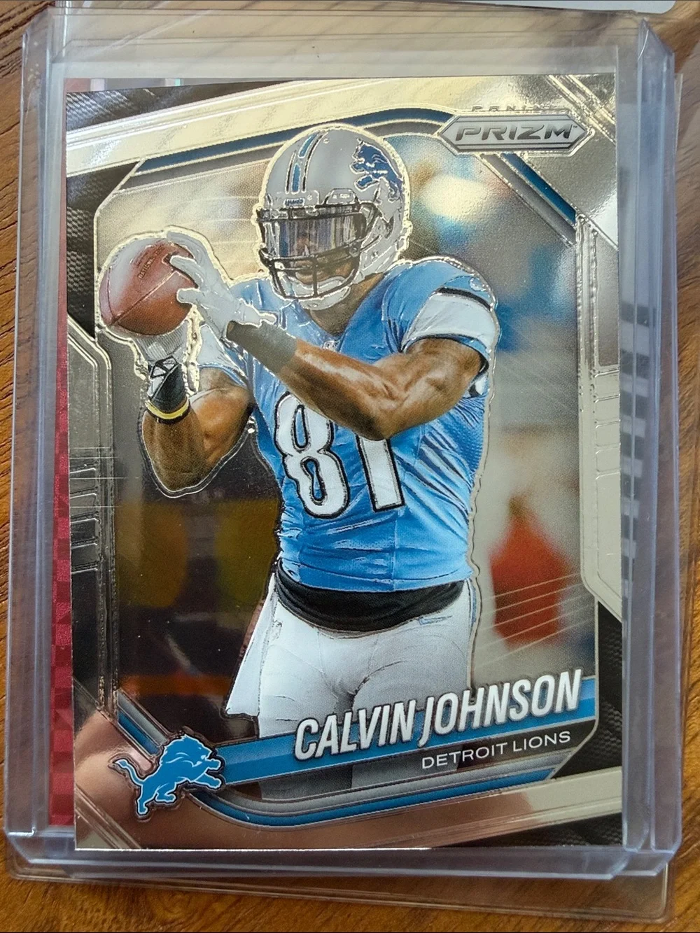 Calvin Johnson Detroit Lions Football Trading Card - Blue/Silver Prizm